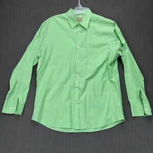 Sonoma Life + Style Mens Size L Green Long Sleeve Button-Down Shirt 100% Cotton